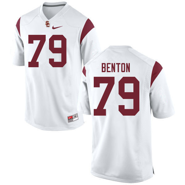 Men #79 De'jon Benton USC Trojans College Football Jerseys Sale-White - Click Image to Close